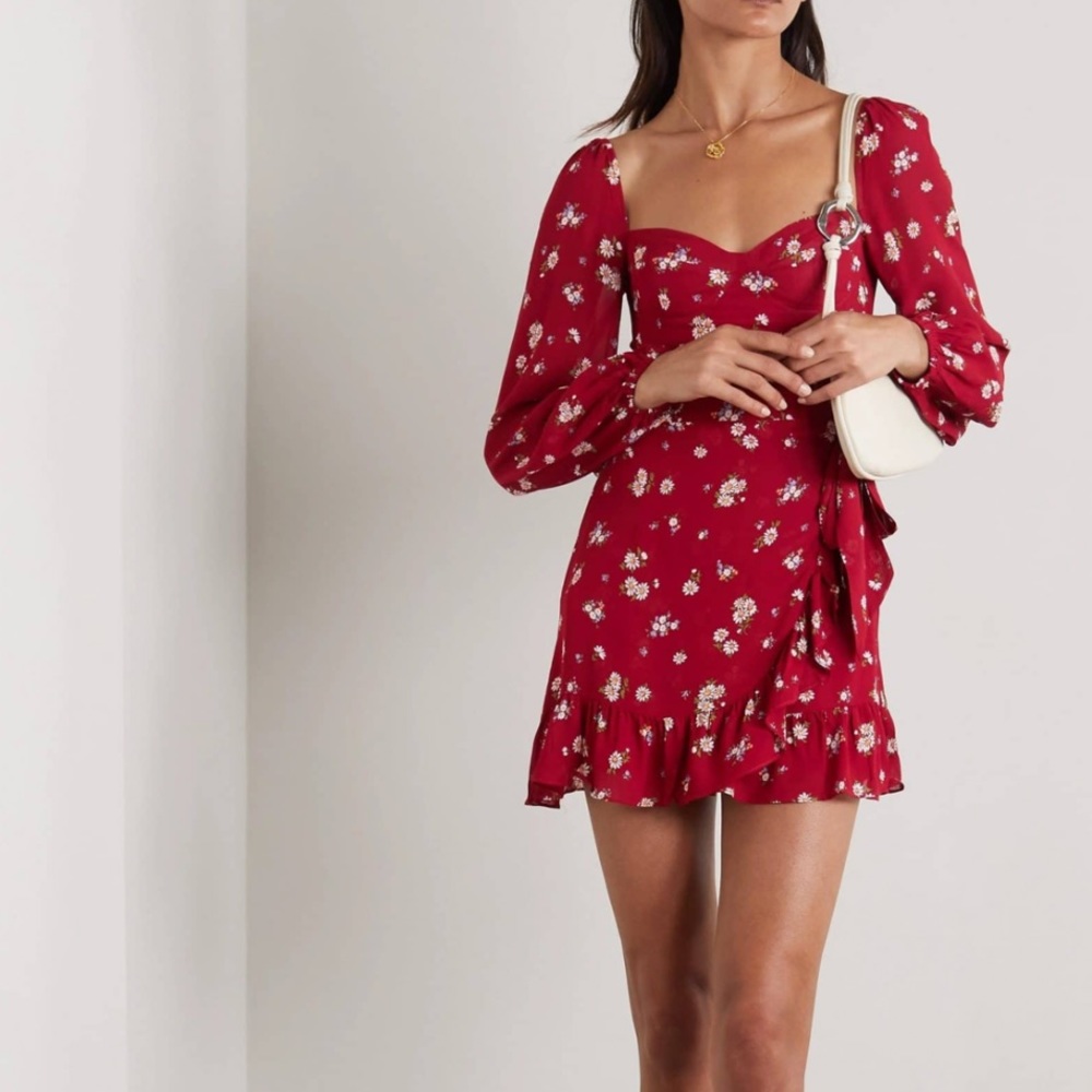 Reformation cammi mini floral dress 0